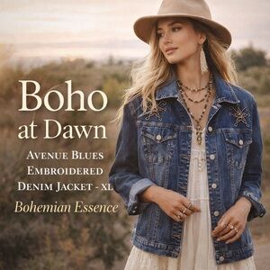 Avenue Blues Embroidered Denim Jacket – XL